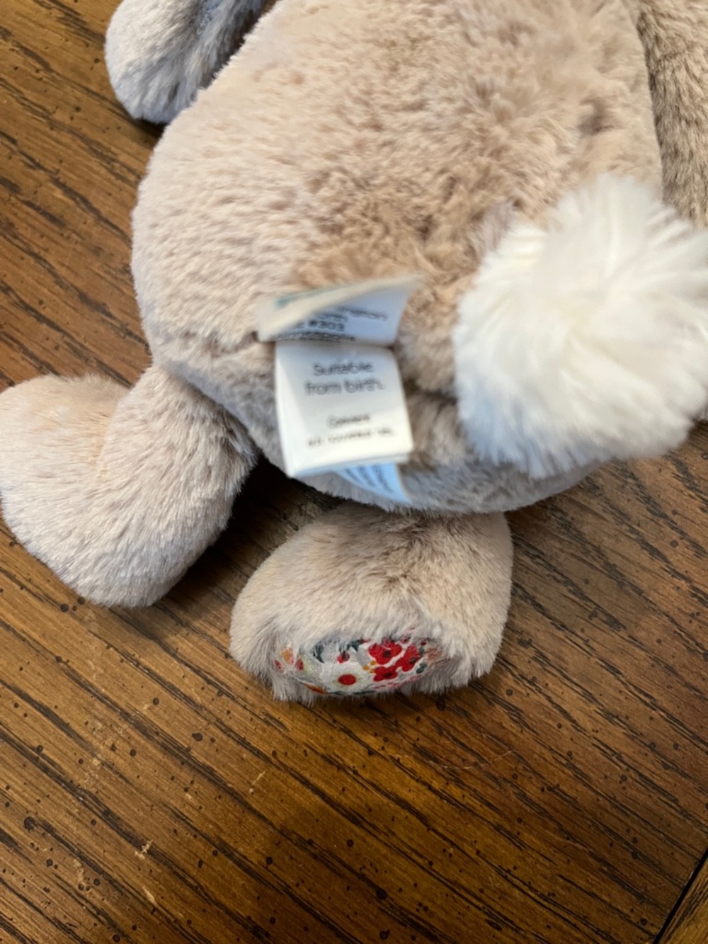 Jellycat Small Blossom Beige Bunny with Floral Ear & Paw Details - Picture 14 of 15